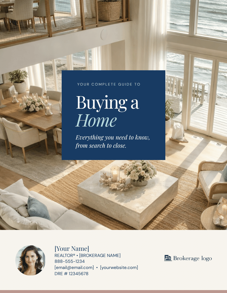 Coastal Buyer's Guide cover — Canva template for real estate agents
