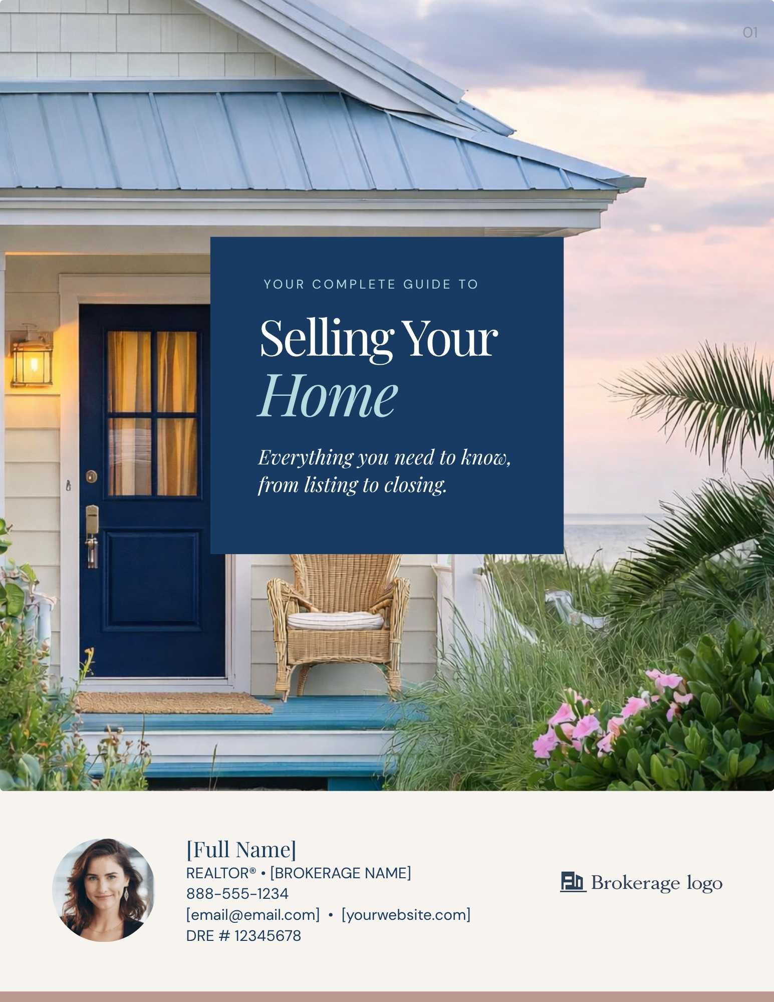 Coastal Seller's Guide cover — Canva template for real estate agents