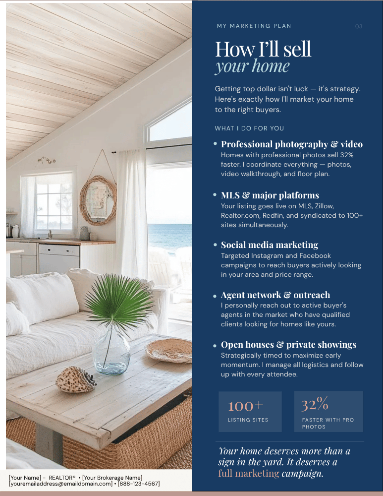 Marketing plan — how I'll sell your home